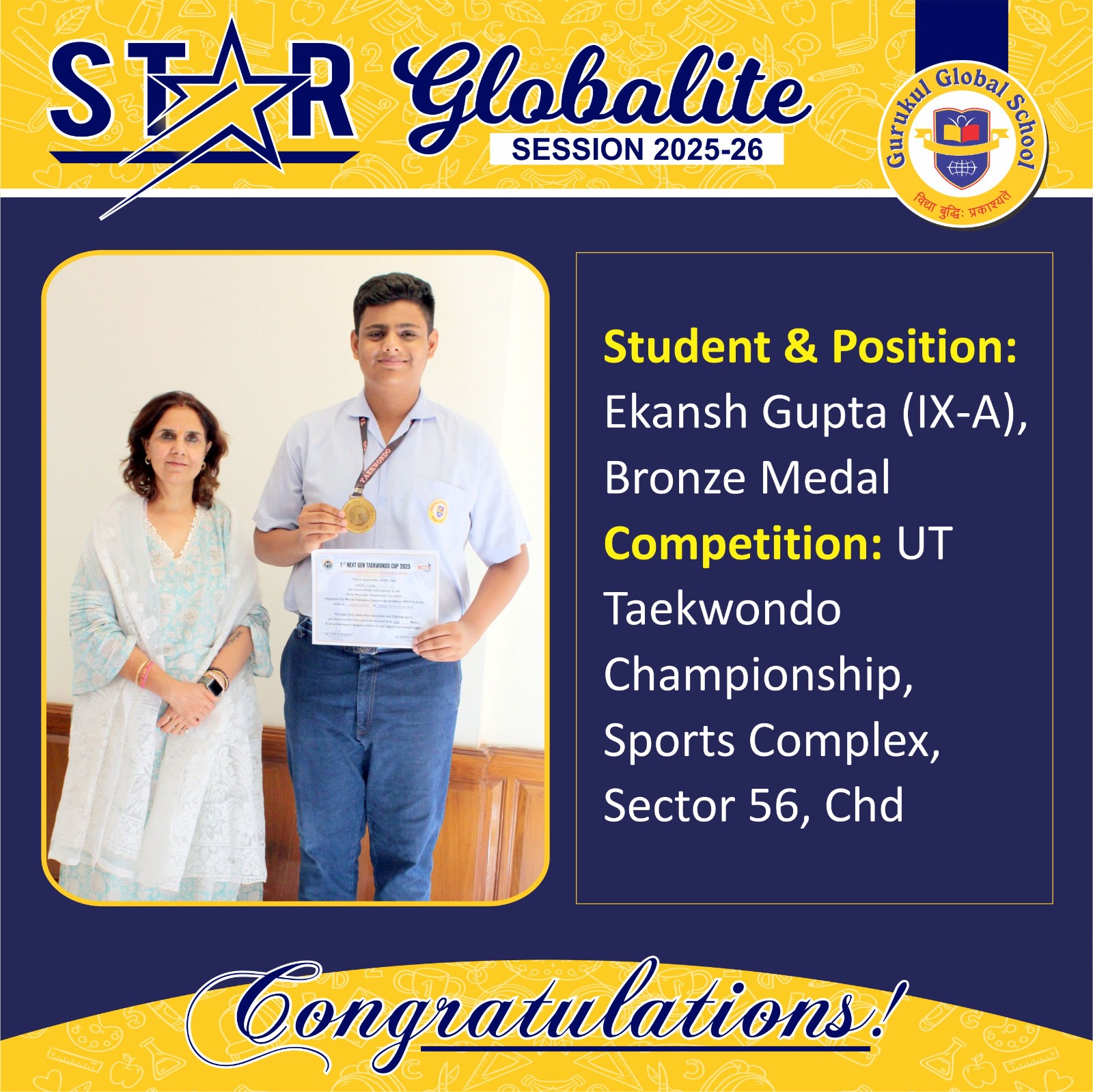 Bronze Glory In UT Taekwondo Championship